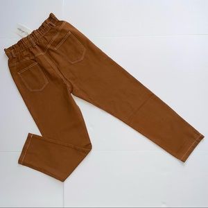 NWT 12th Tribe Camel/Cigar Color High Rise Paperbag Waist Pants Size S